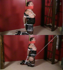 Pole Bound - Featuring brenda bound of http://****brendasbound****

 brenda had always wanted to try this. She got her chance after dinner last night. Pole bound hogtie stile. She found out it was not as easy as she thought. I even put on clothes pins and added a crotch rope to take her mind of how bad her knees was hurting. Poor **** not!!!