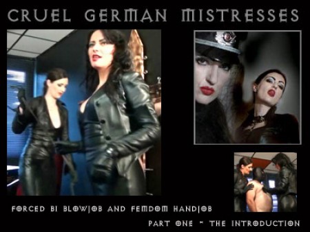 The  Bi Blowjob And Femdom Handjob Part 1 The Introductio - The ****** bi blowjob and femdom handjob (part 1 the introduction) 
two black leather mistresses prepare a lesson with a slave to get a blowjob from another slave in full rubber. In part 1 you can see the introduction of the first slave. German language.